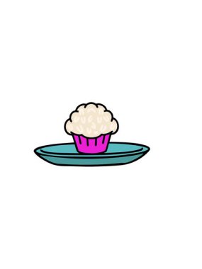 Geleneksel Brezilya hindistan cevizli tatlı tabağında yatay titreşimli animasyon