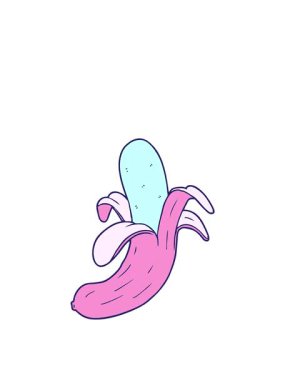 Çizgi film muz tasarımının zıplama hareketi