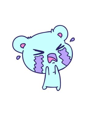 Şirin, ağlayan bir ayının serbest piyasa çiziminin dönen hareketi.