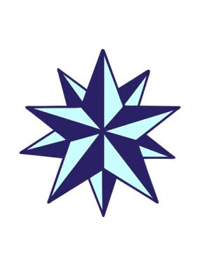 Çizgi film dövmesinin geleneksel yıldız stilinde animasyonunu renklendir