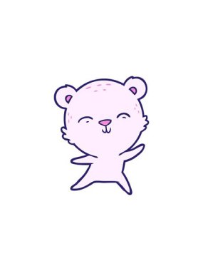 Bir ayı çizgi film karakterinin yıldız patlaması etkisi animasyonu