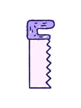 Testere Tebeşir Çiziminin pixelize etkisi canlandırması