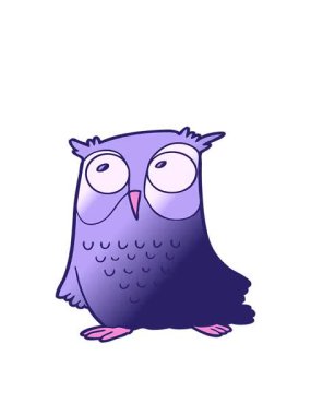 karikatür baykuş tasarımının hareketli animasyonu