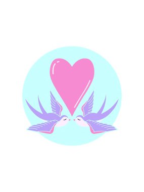 Kırlangıçların ve bir kalbin karikatür ikonik dövme imajının ayrıştırıcı etkisi