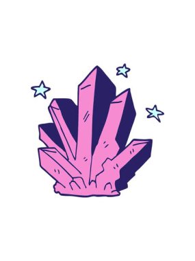 Sihirli bir kristalin çizgi filminin hareketli animasyonu