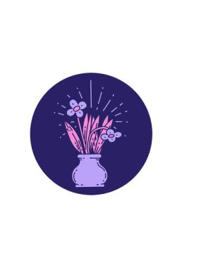 Vazodaki dövme stili çiçeklerin yatay titreşimli animasyonu