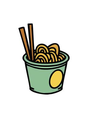 Japon eriştelerini yemek çubuklarıyla dışarı çıkarmanın efekt animasyonu