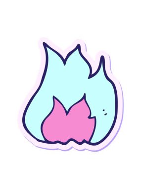 Çizgi film ateş sembolü çıkartmasının hareketli animasyonu