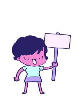 Konuşan çizgi film kadınının hareketli animasyonu