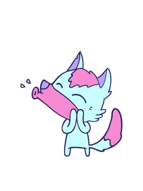 Fox çizgi film karakteri görüntüsünün yanıp sönen radyal çizgileri