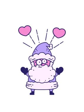 Geleneksel dövme stili Noel Baba 'nın canlandırmasının dönen kalpleri.