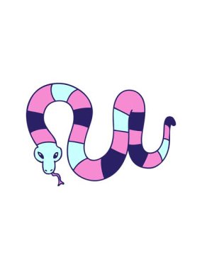 Dikkat çekici çizgi film yılanı animasyonu.