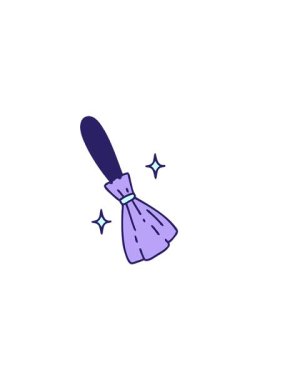 Sihirli süpürge süpürgesinin yatay titreşimli animasyonu