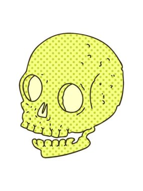 Çizgi roman karikatür kafatasının renk animasyonu değişiyor