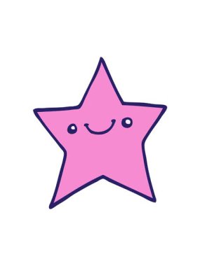 Mutlu çizgi film yıldızının dönen hareketli animasyonu