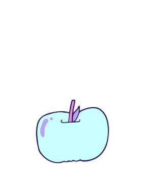 Bir elmanın çizgi filminin zıplama hareketi