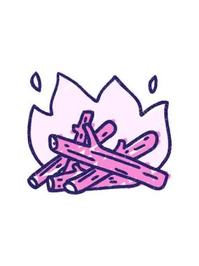 Kamp Ateş Tebeşiri Çiziminin dönen hareketi