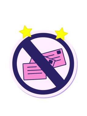 dönen yıldızlar sevimli bir çizgi film çıkartmasının animasyonu. Posta işareti yok.