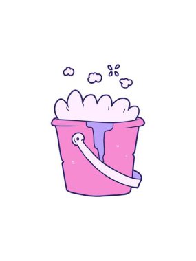 Karikatür kovası sabunlu su animasyonuna dikkat çekmek