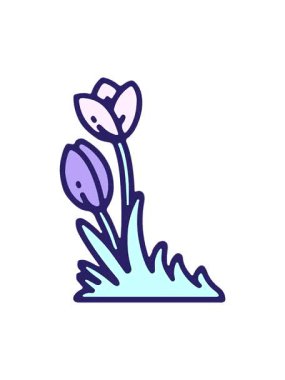 Lale çiçeği çiziminin dönen hareketli animasyonu