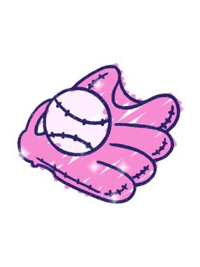 Beyzbol Mitt Tebeşir Çiziminin simli etkisi