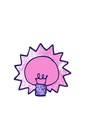 grunge desenli resimli çizgi film ampulünün animasyonunu genişletiyorum.