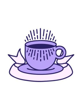 Parlak ışık efekti dövmenin animasyonu bir fincan kahveyle