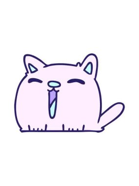 Titreyen serbest el animasyonu sevimli kawaii kedisi