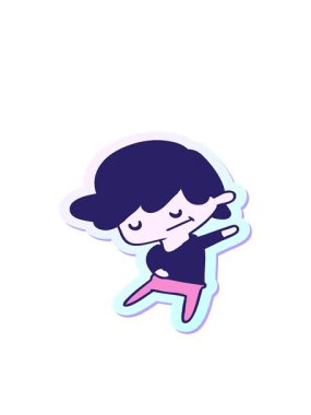 Yapıştırma çizgi filminin hareketli animasyonu. Bir kawaii yakışıklı çocuğun çizimi.