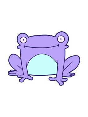 Komik bir kurbağanın çiziminin canlandırmasını renklendir