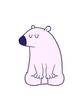 Bir kutup ayısı çizgi filminin dönen hareketli animasyonu