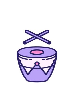 geleneksel Brezilya davulunun hareketli animasyonu