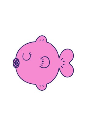 Çizgi roman stili çizgi film balığının yanıp sönen radyal çizgileri