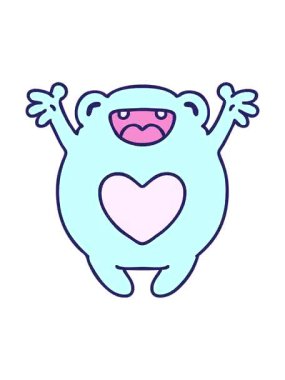 Aşık bir kurbağanın titreyen hareketli çizgi filmi.