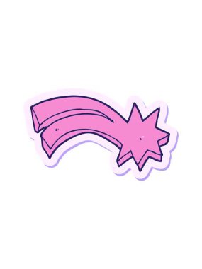 pixelize effect animation of sticker of a cartoon decorative shooting star