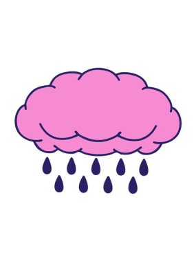 Dövmenin titreşimli animasyonu geleneksel yağmur bulutu stilinde