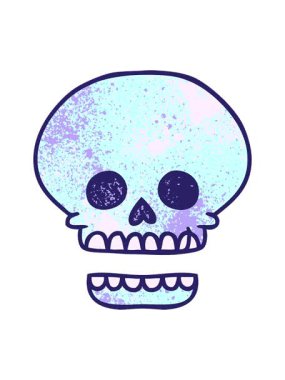 Bir kafatası karalaması çizilmiş el çiziminin parlak ışık efekti