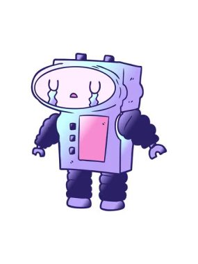 Çizgi film robotunun ağlama efektini piksel haline getir