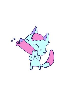 Fox çizgi film karakteri resminin yatay titreşimli animasyonu