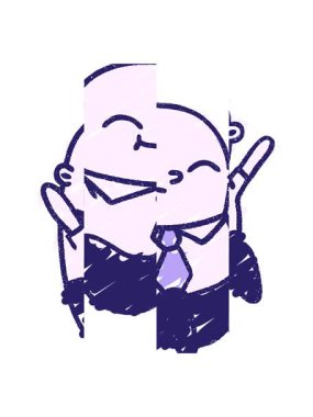 Kel Patron Tebeşir Çiziminin bölünmüş hareket animasyonu