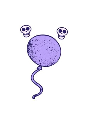 karikatür karalama balonunun kafatası animasyonu