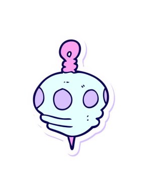 Bir çizgi film Noel dekorasyonunun neon ışık efekti çıkartmasının canlandırması