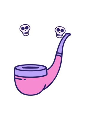 Bir sigara içicisi piposu çiziminin kafatası animasyonu