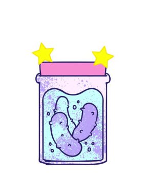 dönen yıldızların animasyonu çizilmiş karikatür karalama kavanozu turşu turşusu