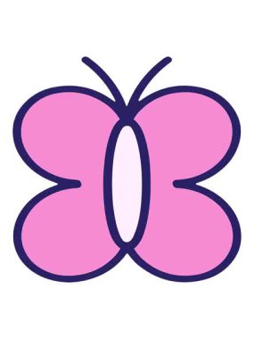 Titreyen hareket basit ama sevimli kelebek tasarımının animasyonu