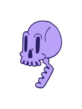 Karikatür karikatür yeşil kafatasının hareketli animasyonu