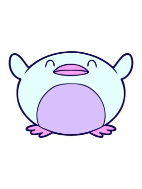 neon ışık efekti çizgi film pengueninin animasyonu