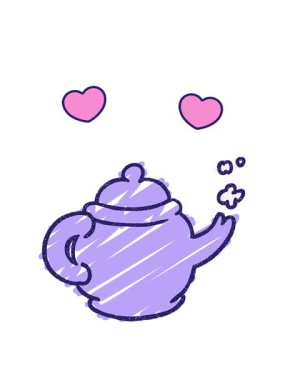 dönen kalp animasyonu Teapot Tebeşir Çizim tasarımı