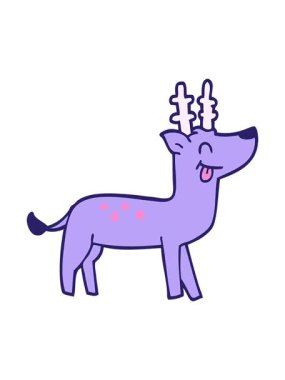 Karikatür karalamalarının hareketli animasyonları mutlu ren geyikleri