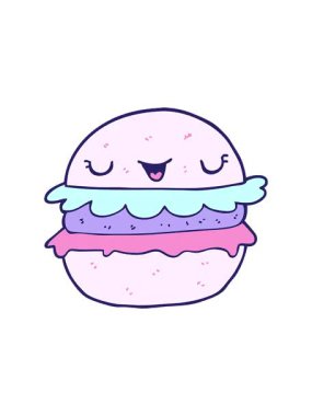 Çizgi film hamburgerinin dönen hareketi